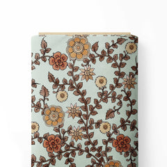 Walnut Cream Floral Print Fabric