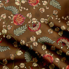 Brown Chintz Kalamkari Print Fabric