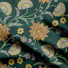 Royal Green Kalamkari Print Fabric