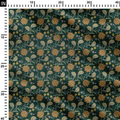 Royal Green Kalamkari Print Fabric