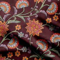 Royal Orange Kalamkari Print Fabric