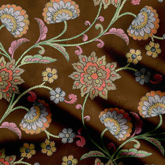 Royal Brown Kalamkari Print Fabric