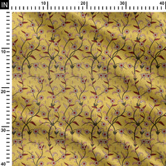 Tranquil Yellow Kalamkari Print Fabric