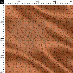 Tranquil Orange Kalamkari Print Fabric