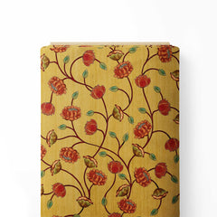 Poetry Lotus Lullaby Kalamkari Print Fabric