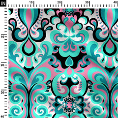 Aqua Aperture Print Fabric