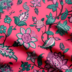 Pink Kalamkari Print Fabric