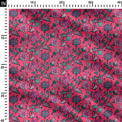 Pink Kalamkari Print Fabric