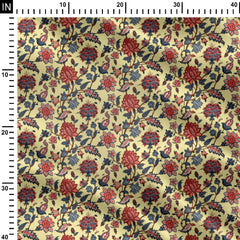 Creamy Kalamkari Print Fabric