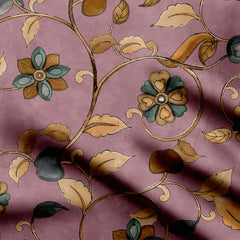 Peach Elegant Flower Print Fabric