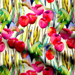 Poppy Driftwood Print Fabric