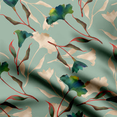 Sage Iris Print Fabric
