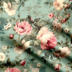 Fresh Roses Print Fabric