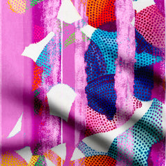 Fuchsia splash Print Fabric