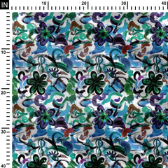 Blue Immature Print Fabric