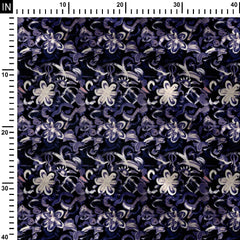 Electric Klutzy Flower Print Fabric