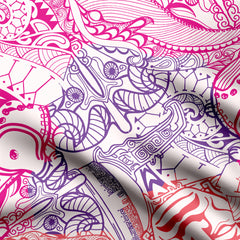 Pink Doodle Print Fabric