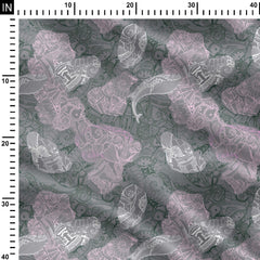 Greyish Doodle Print Fabric