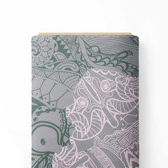 Greyish Doodle Print Fabric