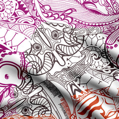 Purple Doodle Print Fabric