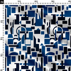 Navy Mosaic Print Fabric