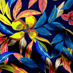 Midnight Tropical Print Fabric