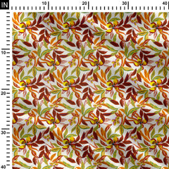 Beige Tropical Print Fabric