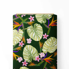 Green Alocasia Print Fabric