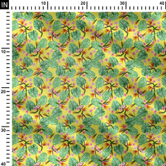 Yellow Alocasia Print Fabric