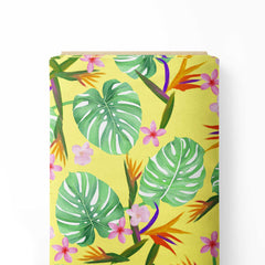 Yellow Alocasia Print Fabric