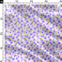 Lilac Watercolor Blooms Print Fabric