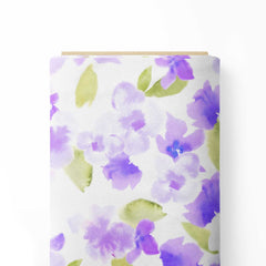 Lilac Watercolor Blooms Print Fabric