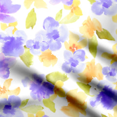 Evening Watercolor Blooms Print Fabric