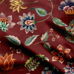 Rust Carnation Pattern Print Fabric