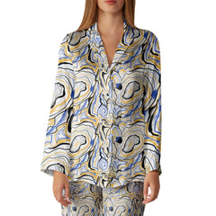Abstract work Satin Linen Fabric Co-Ord Set