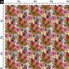 Rayon 1 Meter Abstract Floral Pattern Print Fabric