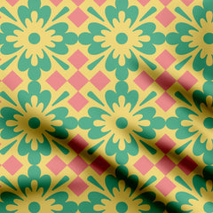 Geometric floral design2 Cotton Fabric
