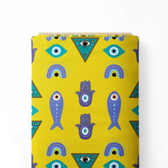 Evil Eye design Cotton Fabric