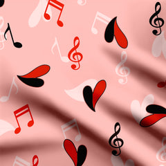 Crepe 1 Meter Music love Print Fabric