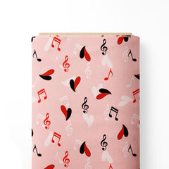 Crepe 1 Meter Music love Print Fabric