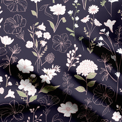 Midnight Garden Crepe Fabric