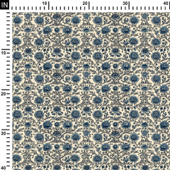 Cotton 1 Meter Indigo from Market Print Fabric