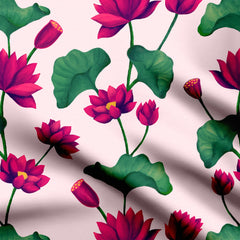 Magenta Lotus Natural Crepe Fabric
