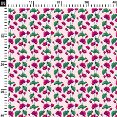 Rayon 3 Meters Magenta Lotus Print Fabric