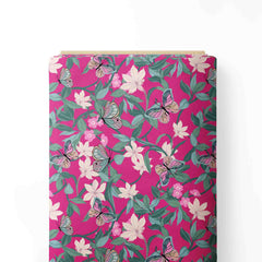 Bright floral design Satin Fabric
