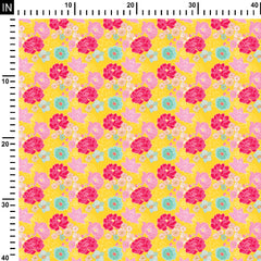 Vibrant Florals1 Cotton Fabric