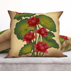 Lotus on brown Cushion