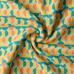 Semicircles - 7A Satin Linen Fabric Co-Ord Set
