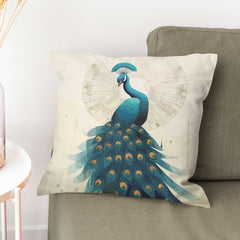 Watercolour Peacock animal print 2 Cushion