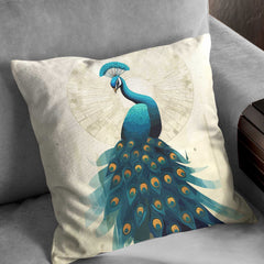 Watercolour Peacock animal print 2 Cushion